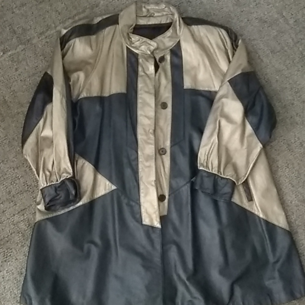 Black and Gold leather jacket